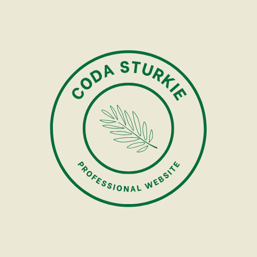 Logo: "Coda Sturkie. Professional Website."